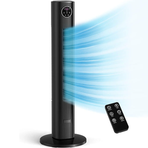 37” Oscillating Tower Fan with Remote  Powerful Cooling. Quiet Comfort. Smart Control.