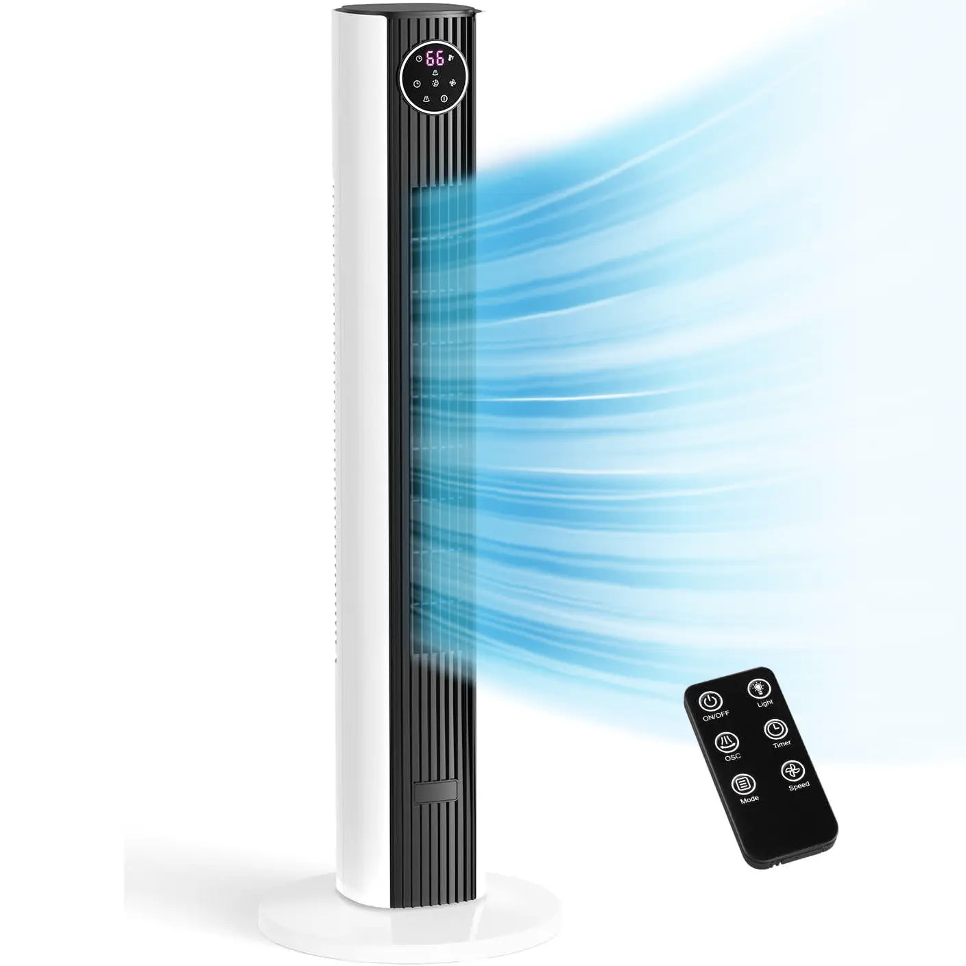 37” Oscillating Tower Fan with Remote  Powerful Cooling. Quiet Comfort. Smart Control.