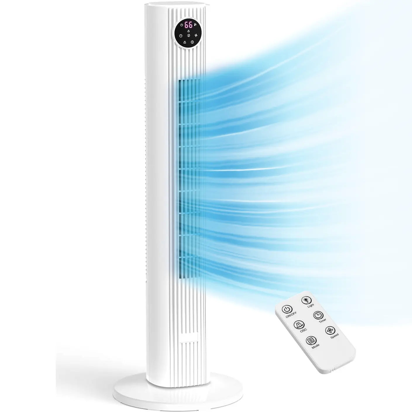 37” Oscillating Tower Fan with Remote  Powerful Cooling. Quiet Comfort. Smart Control.