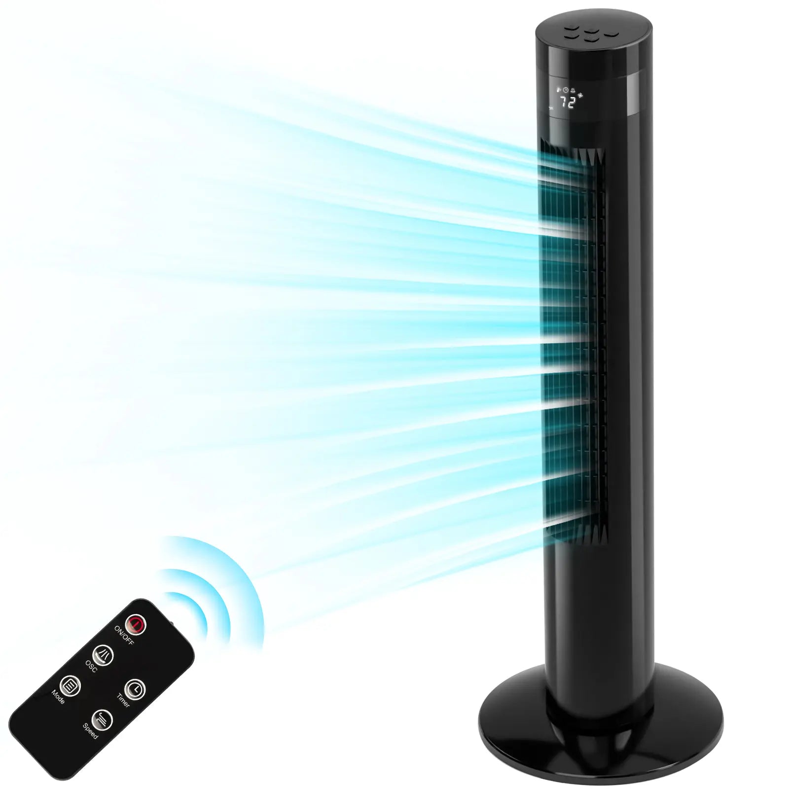 Tower Fan — a sleek, space-saving solution designed to improve air circulation in your home or office.