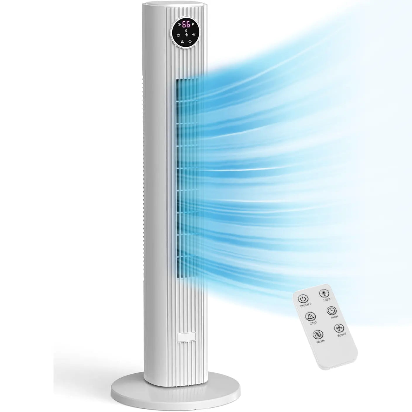 37” Oscillating Tower Fan with Remote  Powerful Cooling. Quiet Comfort. Smart Control.